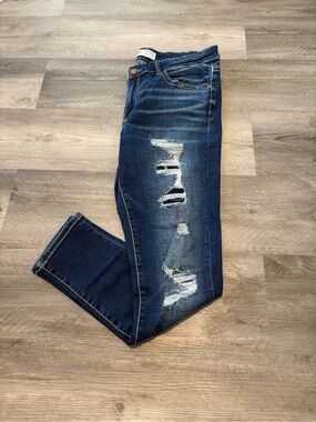 BKE Women's Dark Blue Distressed Ankle Skinny Jeans Size 31